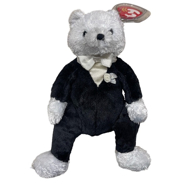 Ty Beanie Baby Black and White Bear - Picture 2 of 6